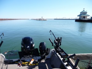 The placid harbor waters 