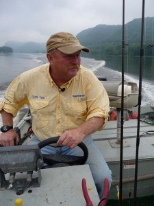 Rolling on the river with Captain Ted Peck. 